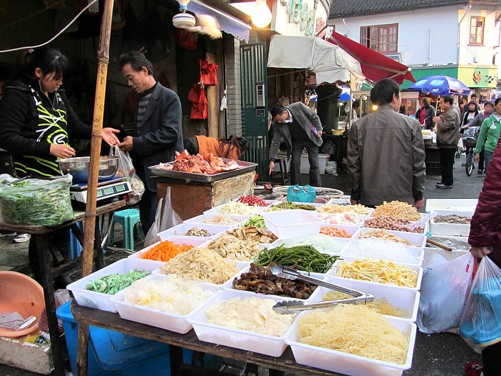 people at shanghai markets