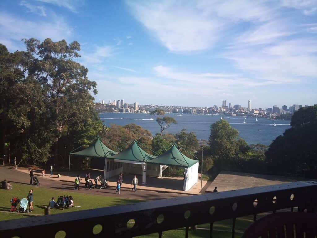 picnic area on harbour