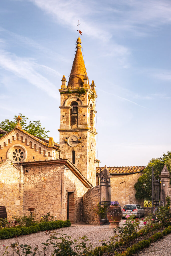 small village with church steeple