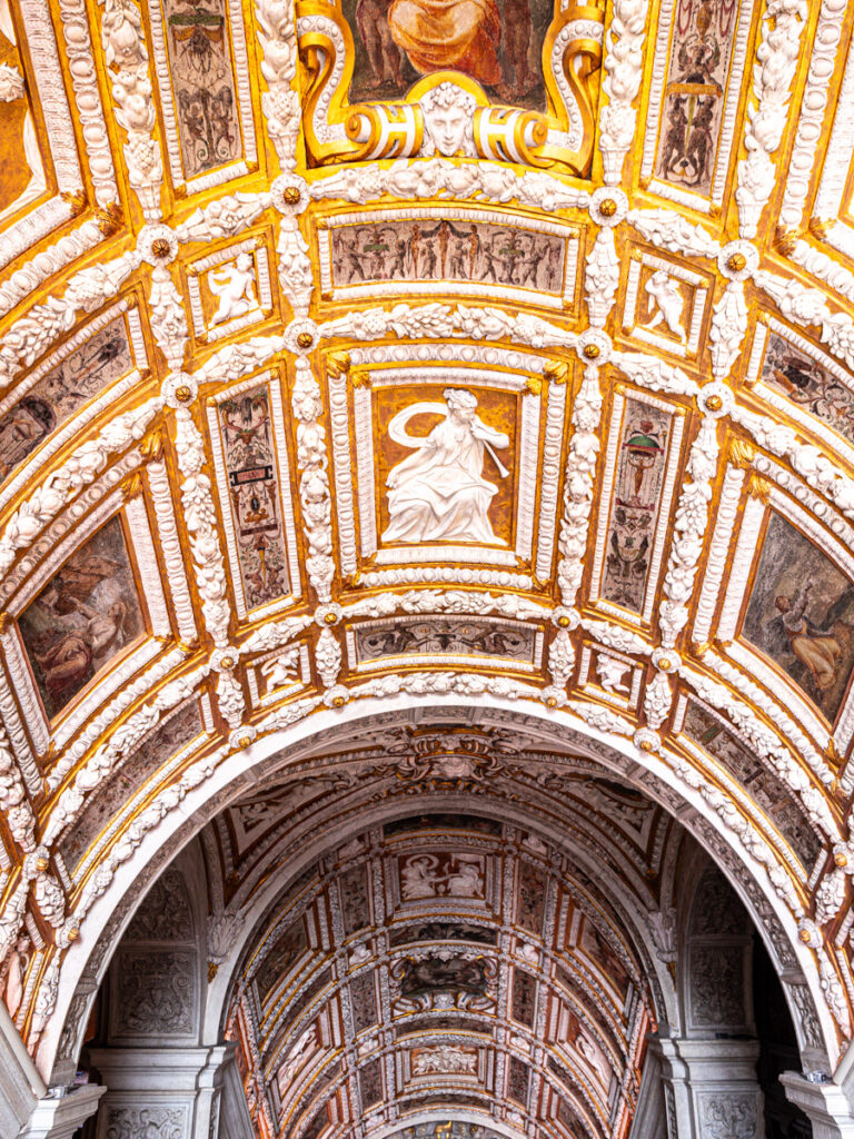 golden leaf roof on the golden staircase doges palace