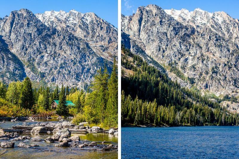 Views of mountains along the Jenny Lake Trail 