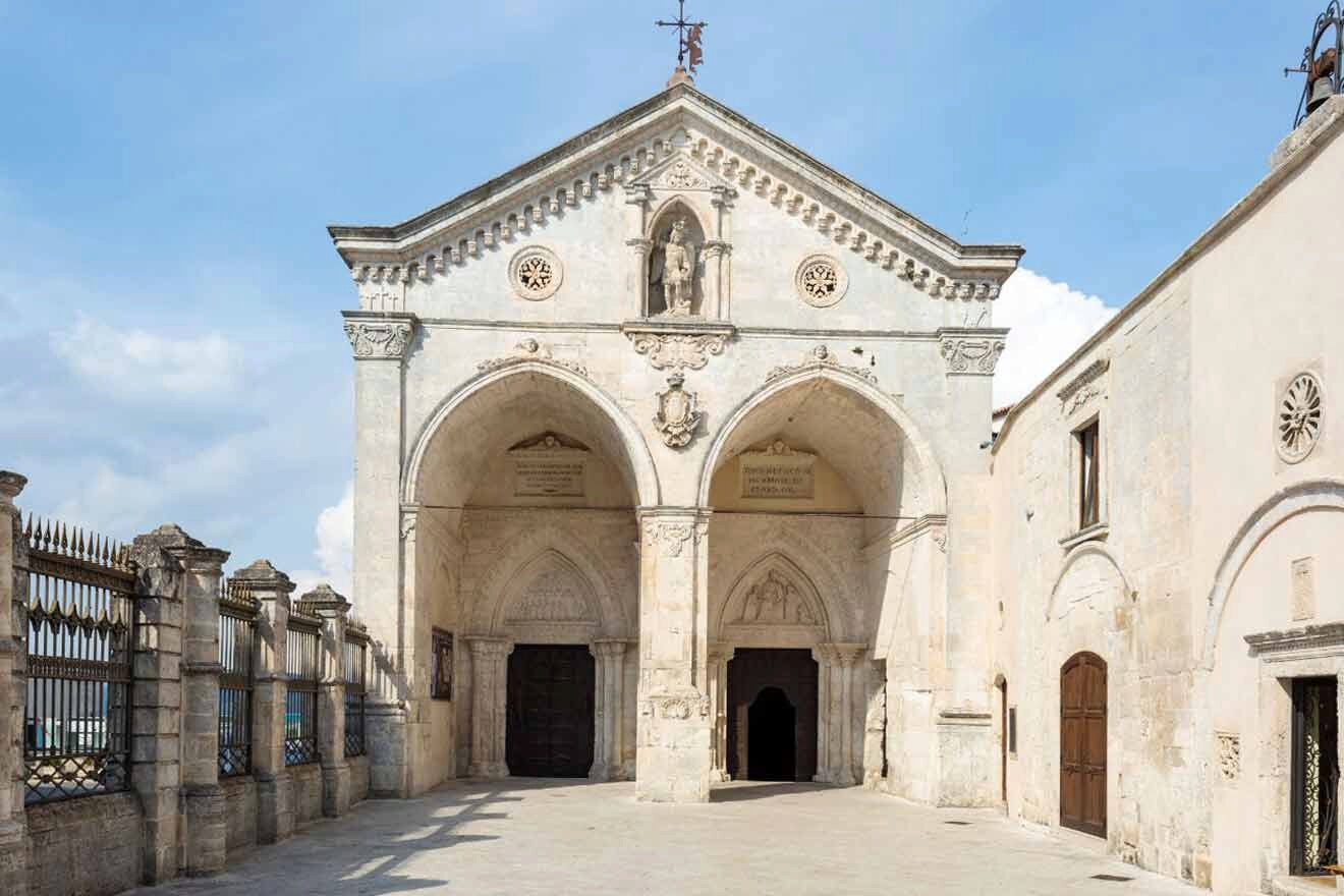 The entrance to a church with a stone archway.