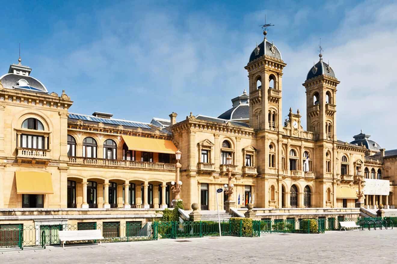 A large ornate building with towers