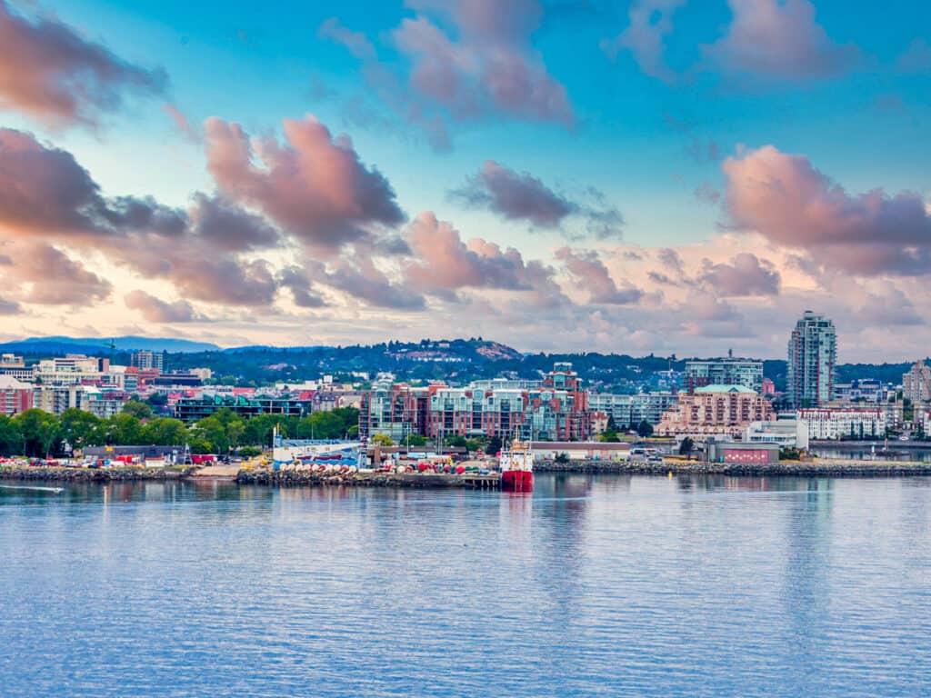 cityscape of victoria on the water's edge