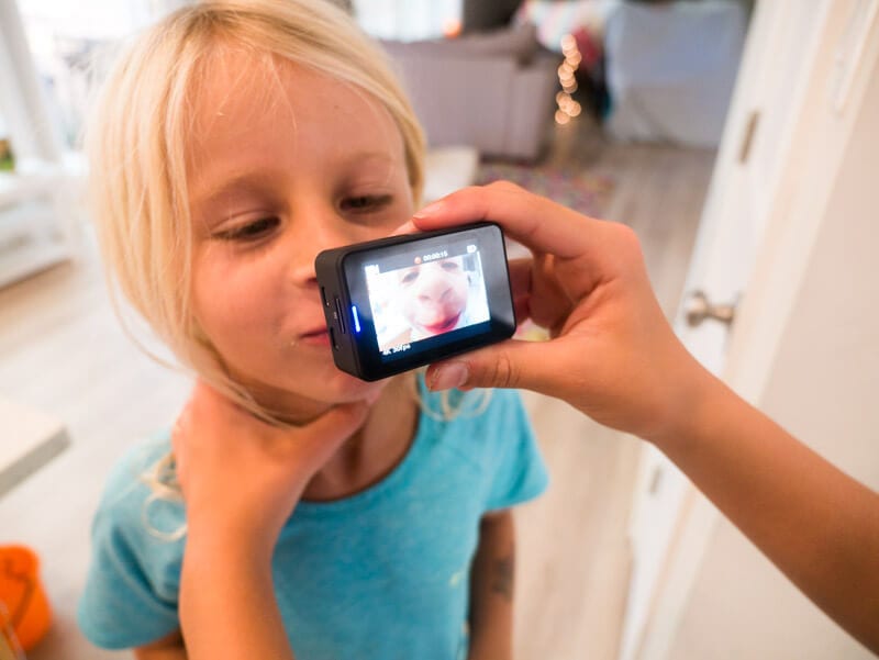 girl using a camera