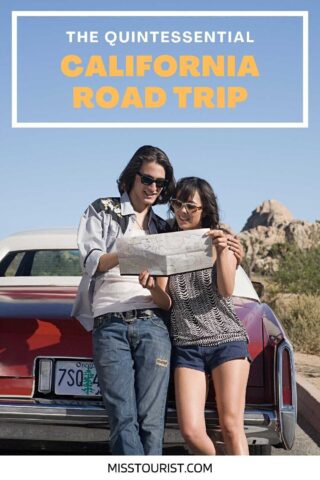 couple looking at a map on the road