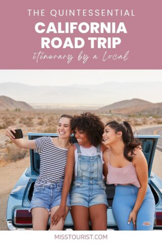 friends taking a selfie on a road trip