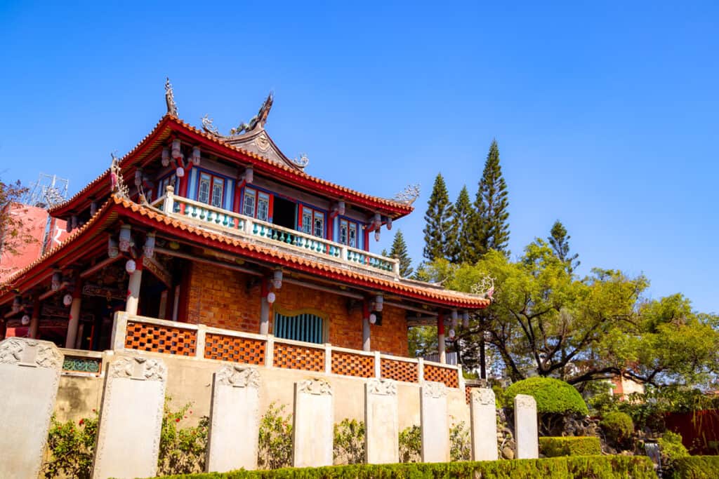 Chihkan Tower  beside gardens