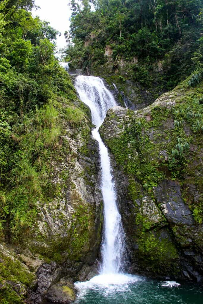 Doña Juana Waterfall plunging over cliff Puerto Rico