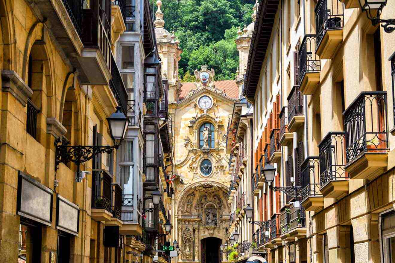 a closeup of a narrow street in a city