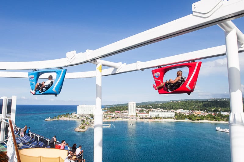 people riding the Sky ride on Carnival Vista