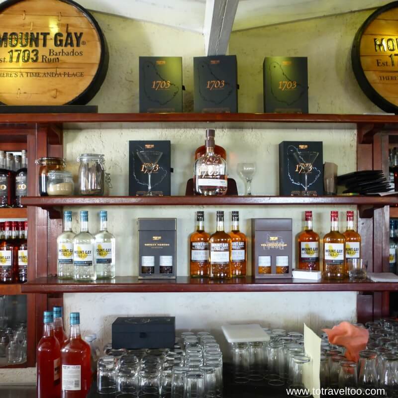 Mount Gay Rum on bar shelf