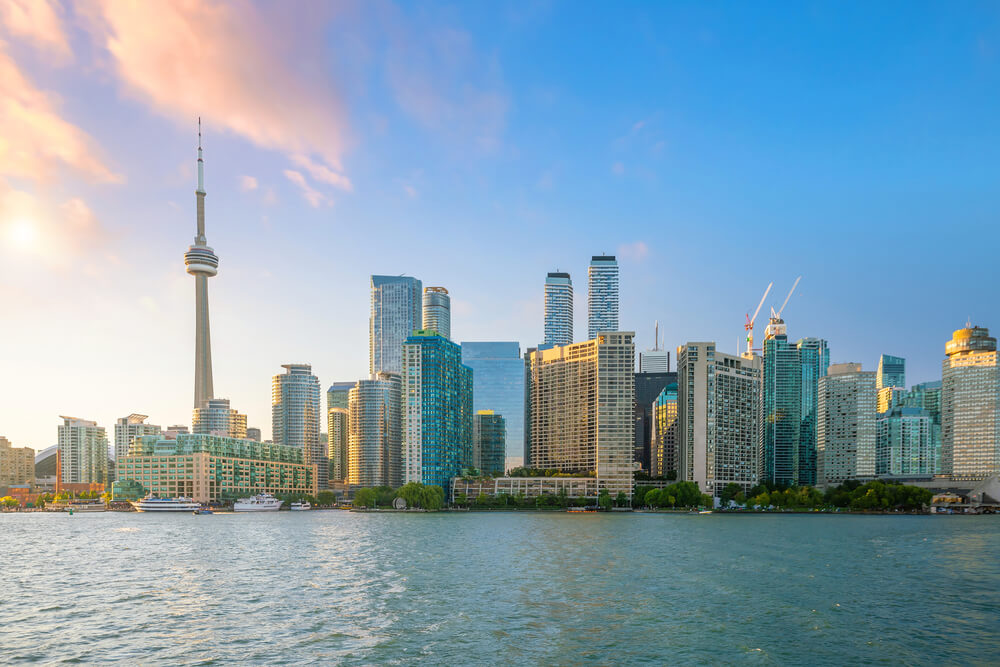 Toronto Waterfront with skyrises in distance