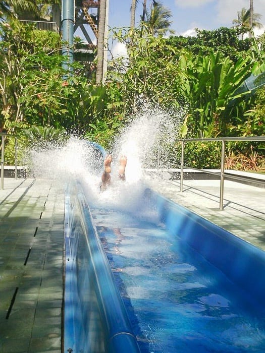 person on waterslide