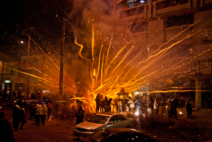 fireworks in the street