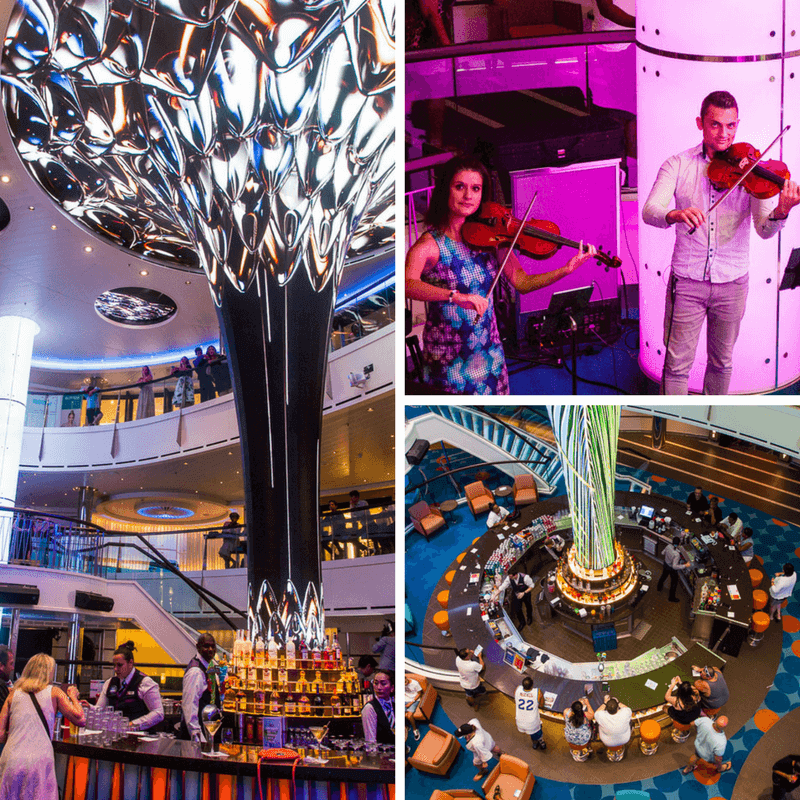 violinist on Atrium Bar on Carnival Vista