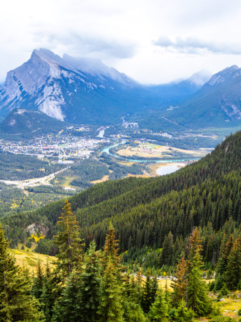 view of bow river running through valley