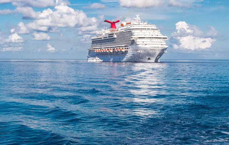 Carnival Vista Ship on the ocean in the Grand Caymans