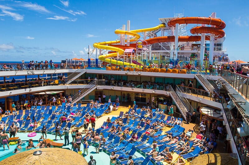 Water slides on Carnival Vista