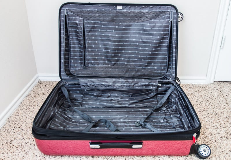 luggage compartments inside suitcase