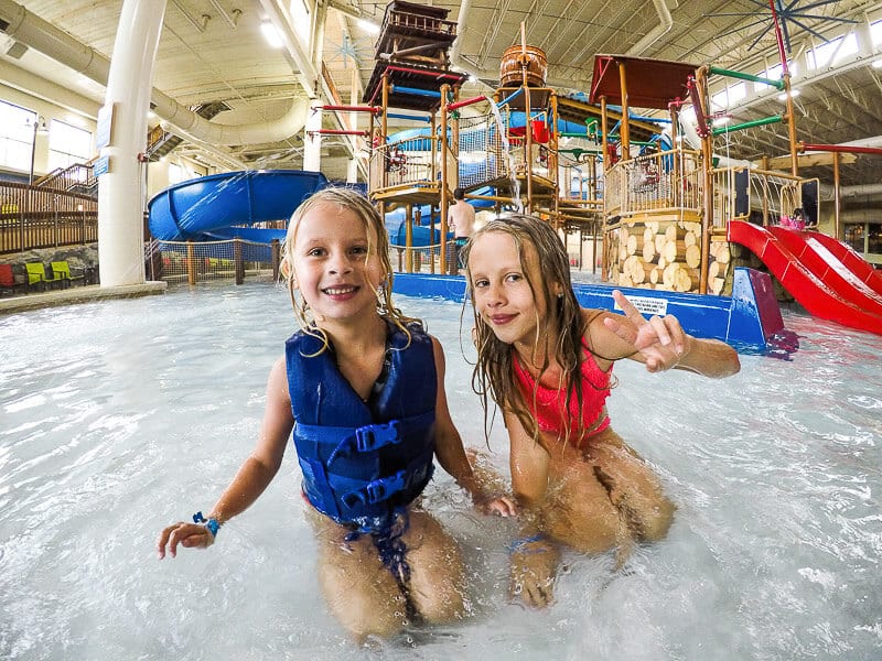 girls enjoying Water slides at Great Wolf Lodge, Minnesota