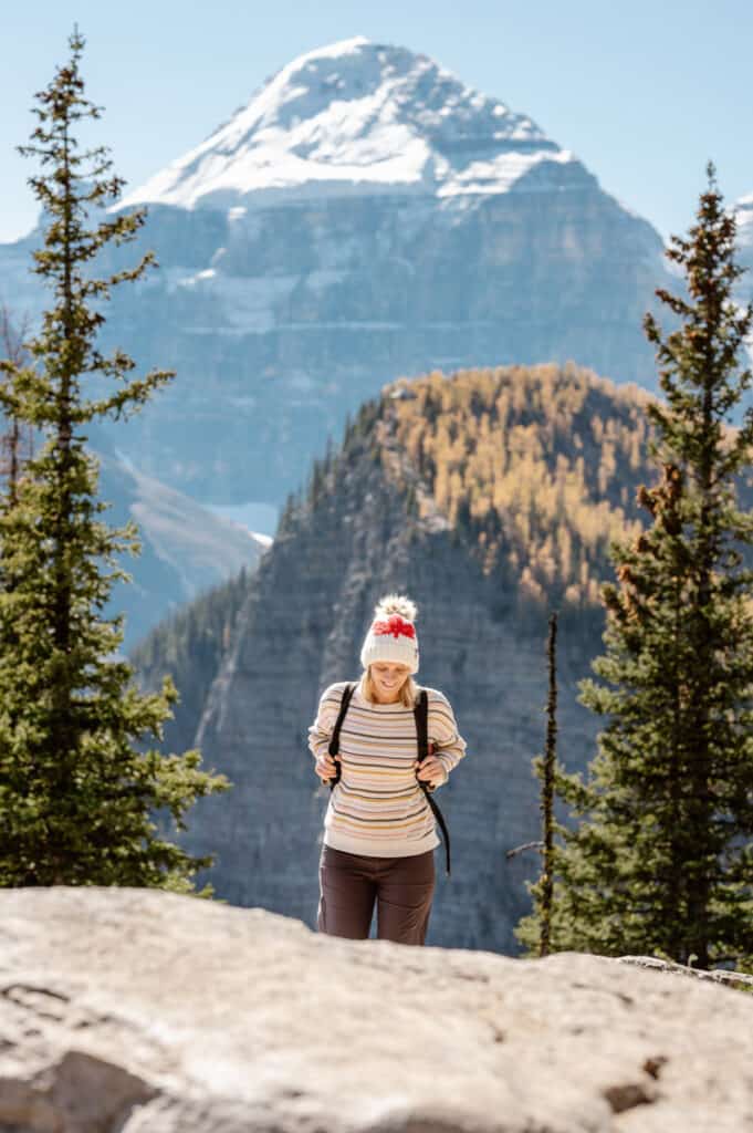 caz hiking on little beehive trail