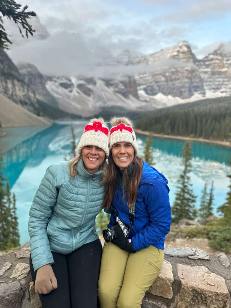 caz and Christina McEvoy at Moraine Lake