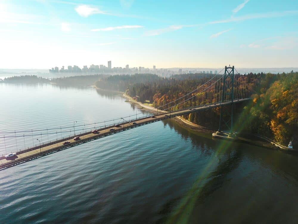 bridge crossing water neighborhood in vancouver