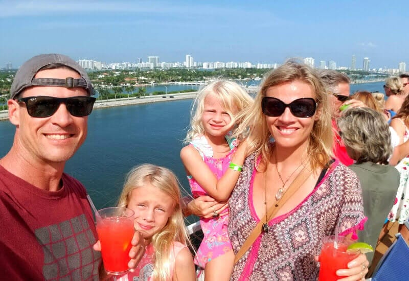 makepeace family posing for camera on cruise deck