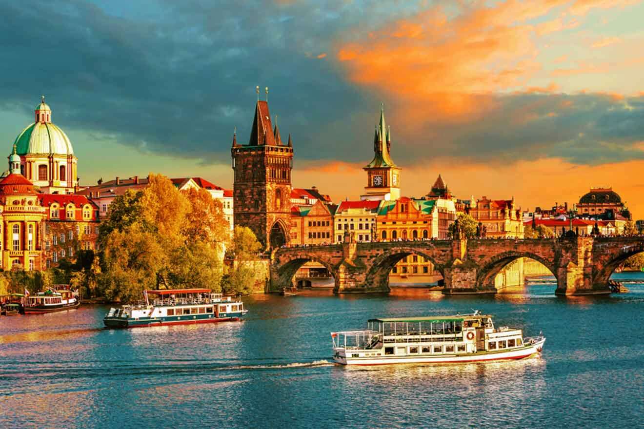 The charles bridge in prague, czech republic.