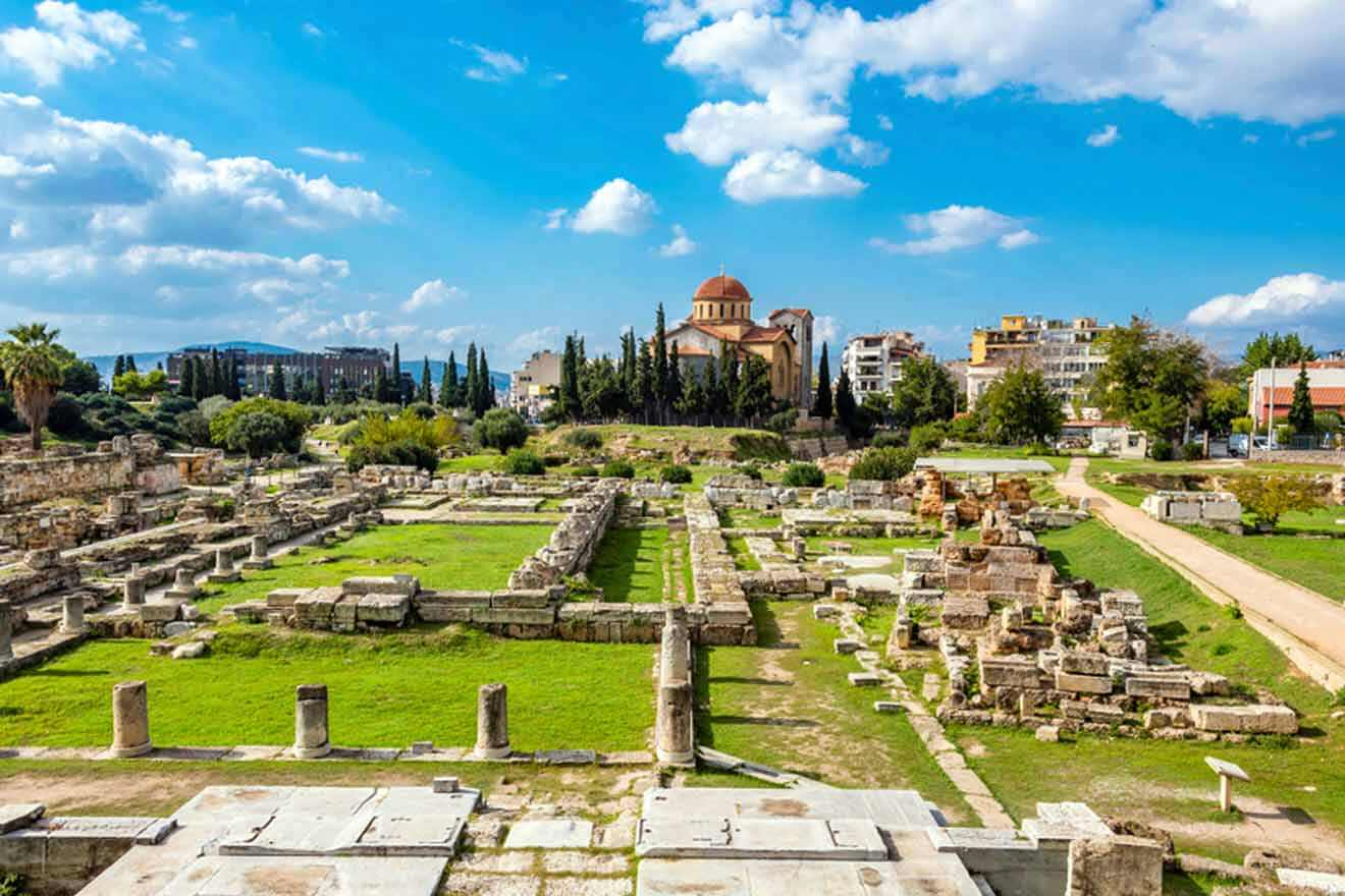 A view of the ancient ruins in crete, greece.