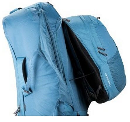 Zip off day pack. Image of Osprey 55L on Amazon