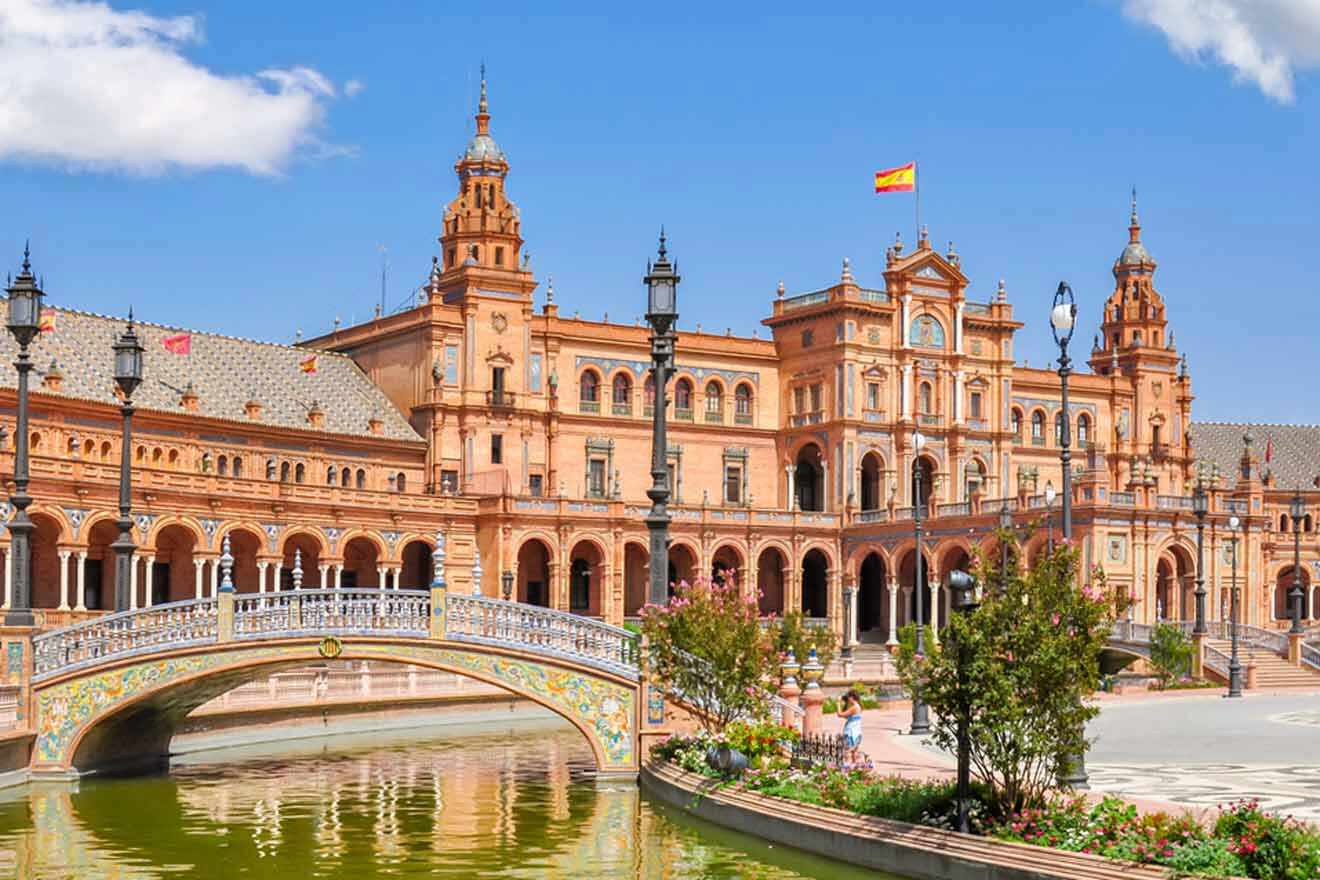 view of a bridge and a palace