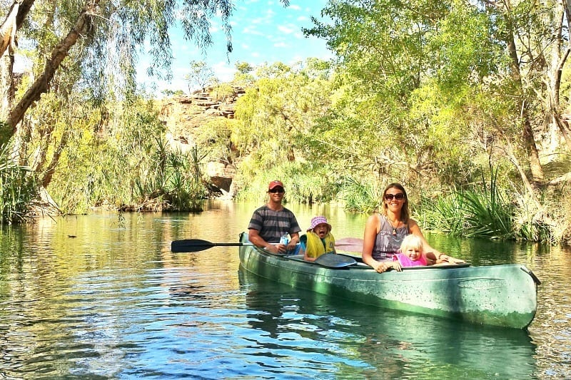 people in a canoe 