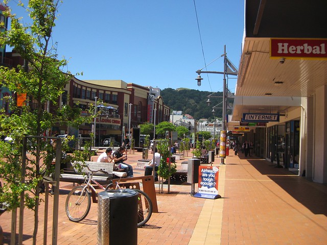 a pedestrian mall 