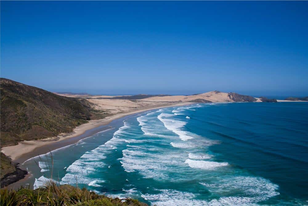 view of 90 mile beach with sand dunes 