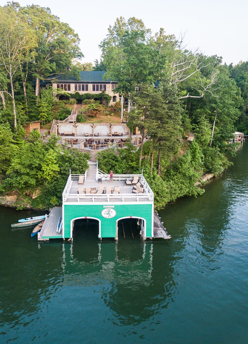 aerial view ofThe Lodge on Lake Lure, North Carolina