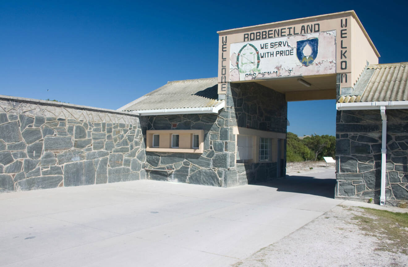 entrance to an old abandoned prison