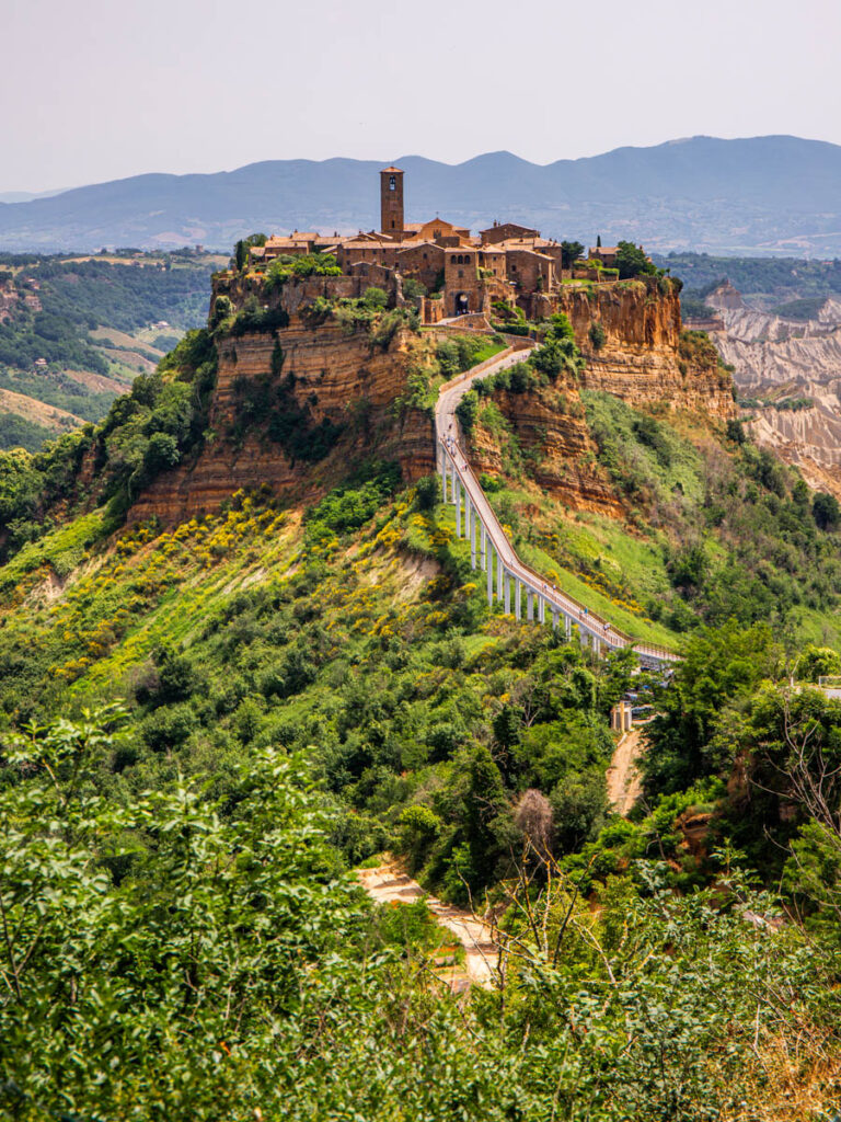 tuscan village perched on hilltop