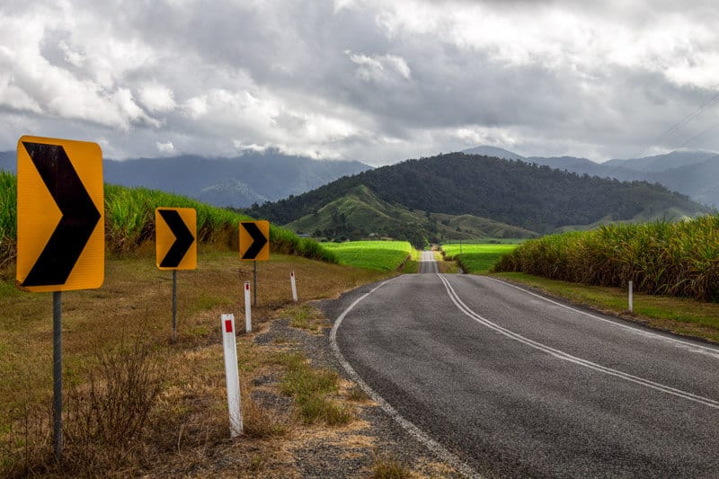 road going through mountains