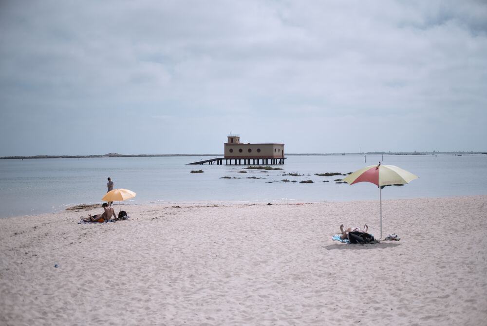 people on beach of Ilha da Fuseta