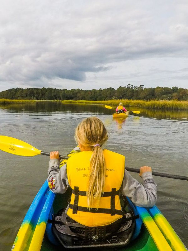 people kayaking on river