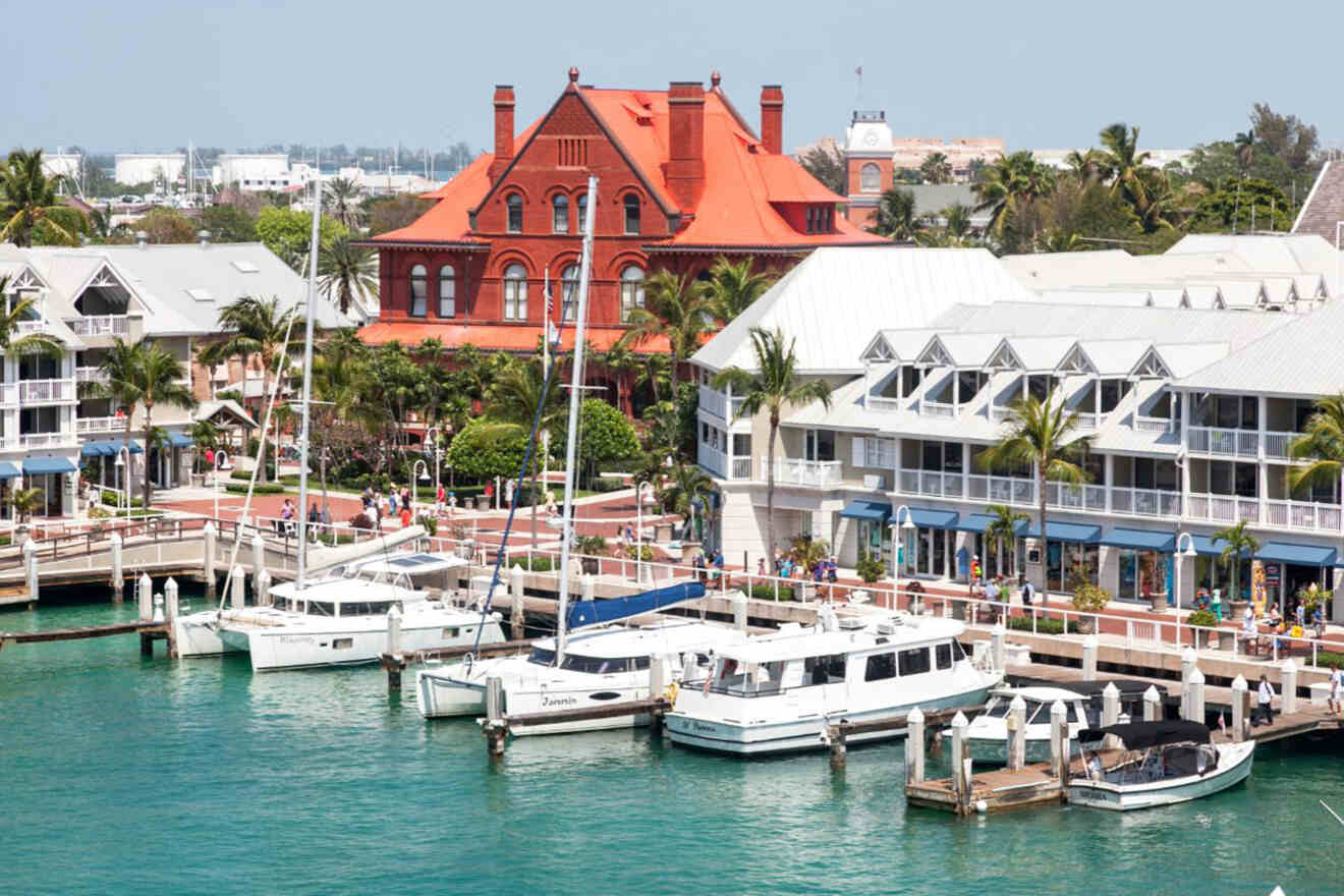 Boats docked in the water in key west