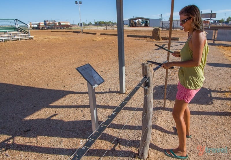 woman standing in front of a fence