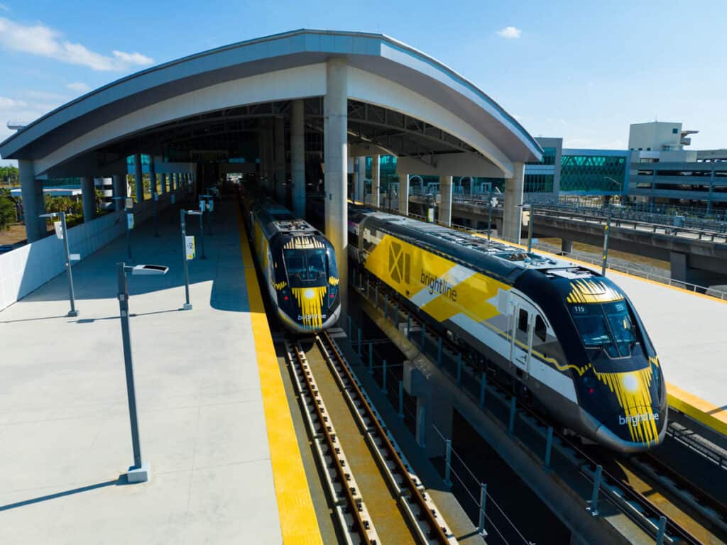 brightline train at station in orlando