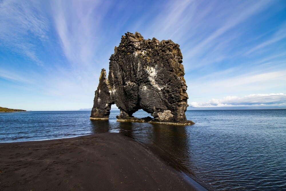 rock tower  in water Hvitserkur