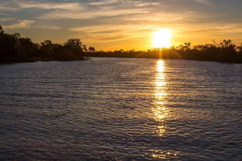 Sunset on the Thomson River in Longreach, Outback Queensland