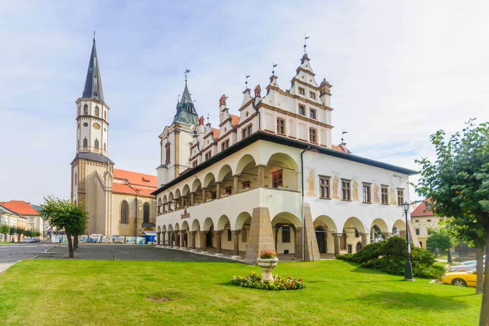 Levoca Church with grassy field in front