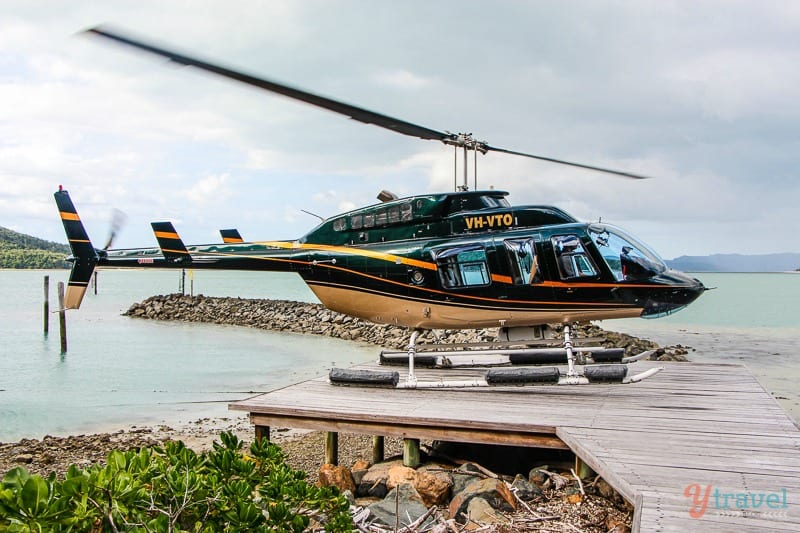 a helicopter on a landing pad