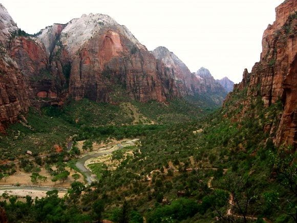 aerial view of canyon Zion National Park, Utah